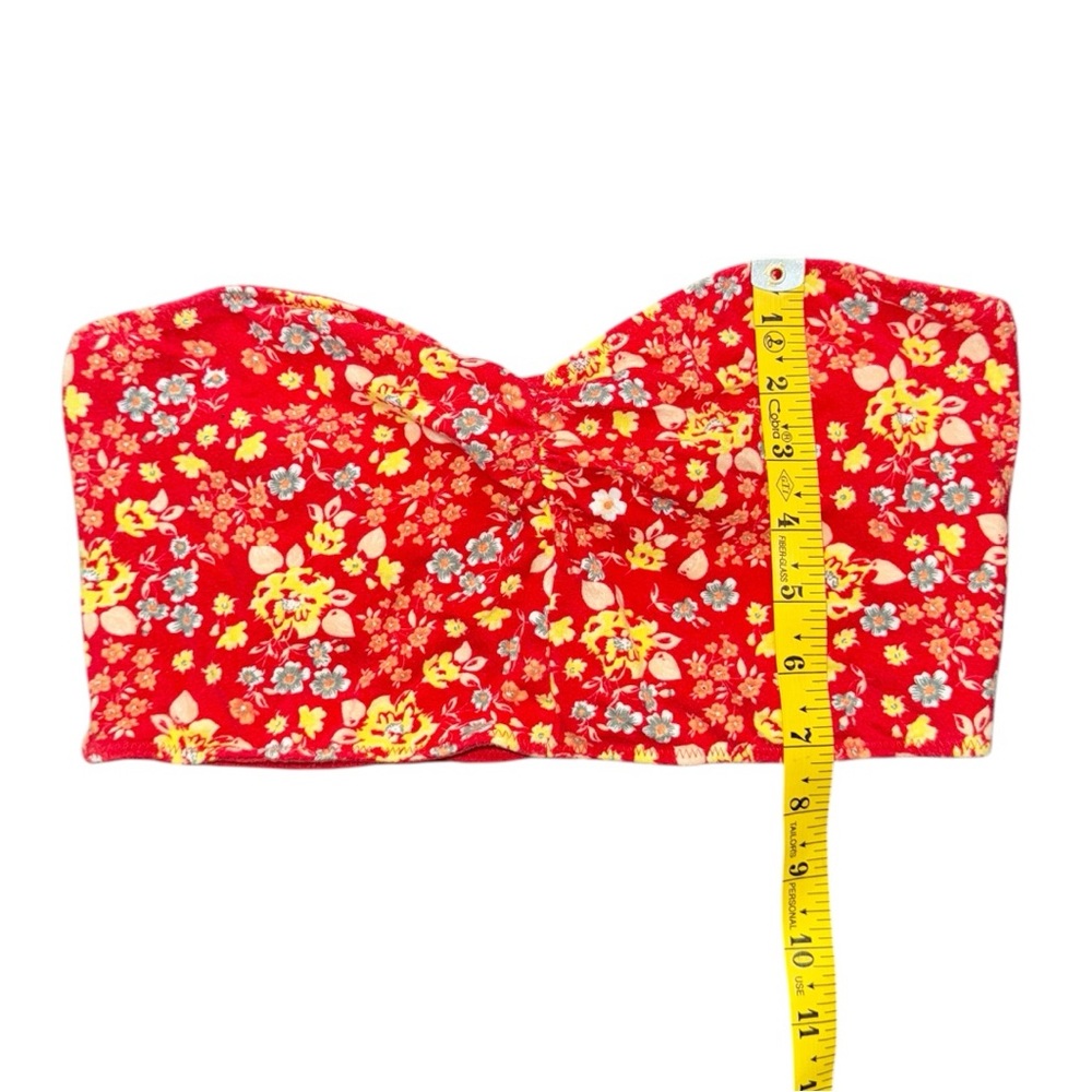 Floral Red Bandeau Top - Picture 7 of 8